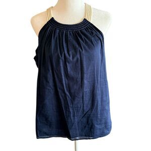 JCrew Factory navy nautical rope tank top size small 100% cotton